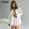 Women's Love Print Pajamas Autumn Printed Long Sleeve Shorts Pajama Suit