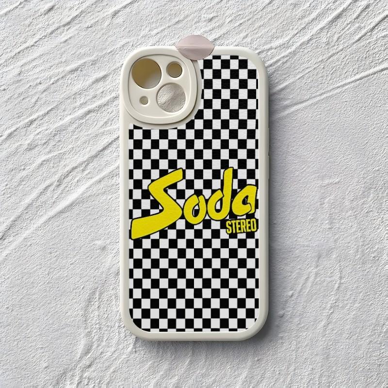 Чехол для телефона SODA STEREO Band для iPhone 15 14 12 13 Pro Max 11 Mini X Xr Xs Puls Силиконовый чехол из кожи ягненка