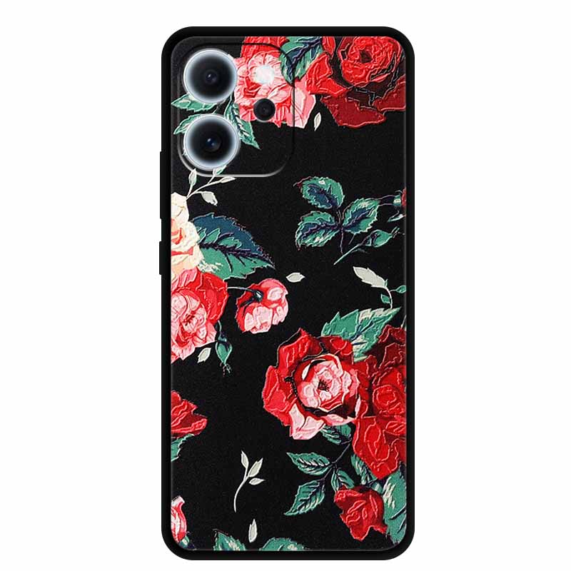 Cartoon Phone Case For Oppo Reno15 F Soft TPU Silicone Protector Relief Flower Emboss 3D Cover Funda Reno15F 15F Bumper Shield