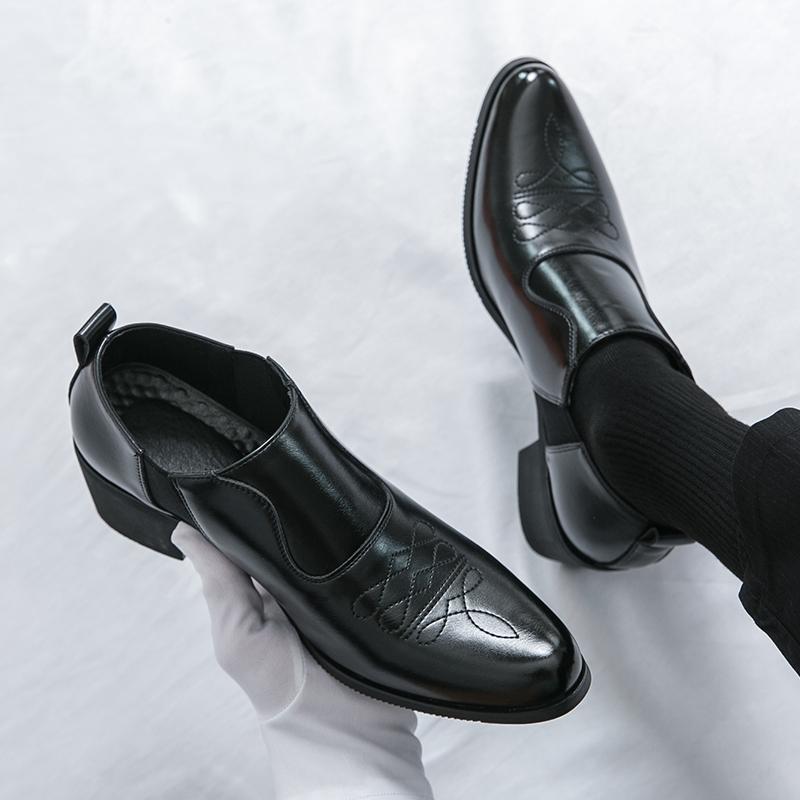 Высококачественные кожаные туфли-броги на платформе для мужчин, классические туфли на толстом высоком каблуке, свадебные, деловые, социальные туфли для мужчин, формальные офисные кожаные