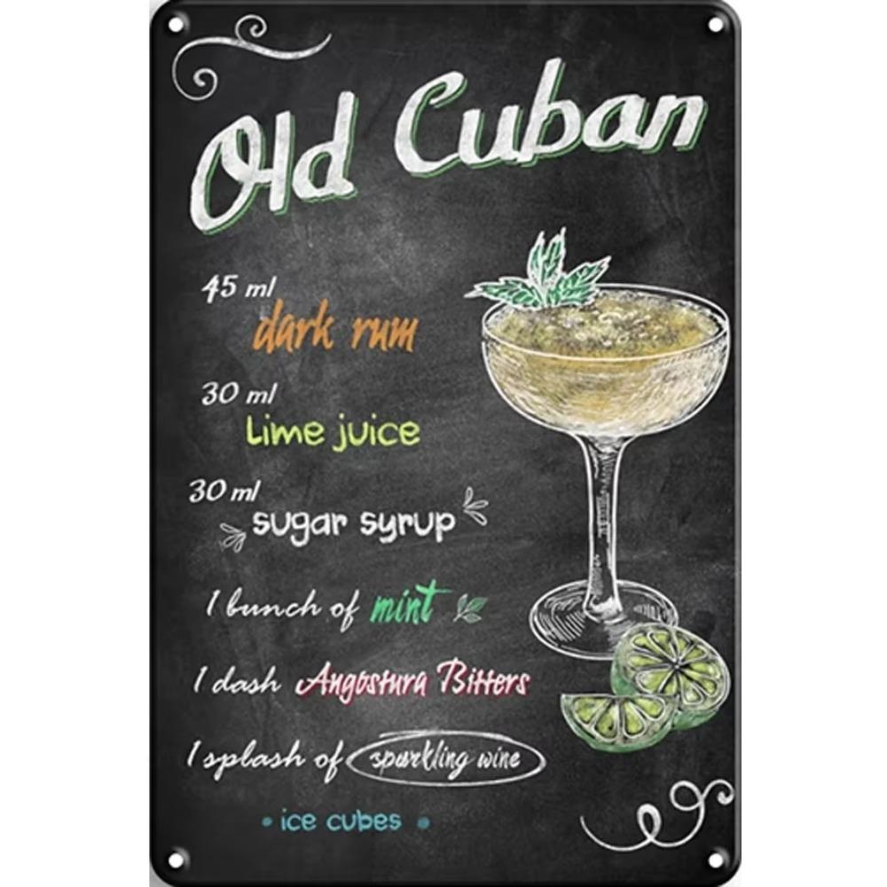 Vintage Cocktail Metal Martini Retro Signs Plaques Plate Poster Popular Bar Club Wall Decorative Room Stickers Decor