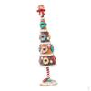Small Tabletop Artificial Christmas Tree,Donut Ornament Mini Desk Tree for Fireplace