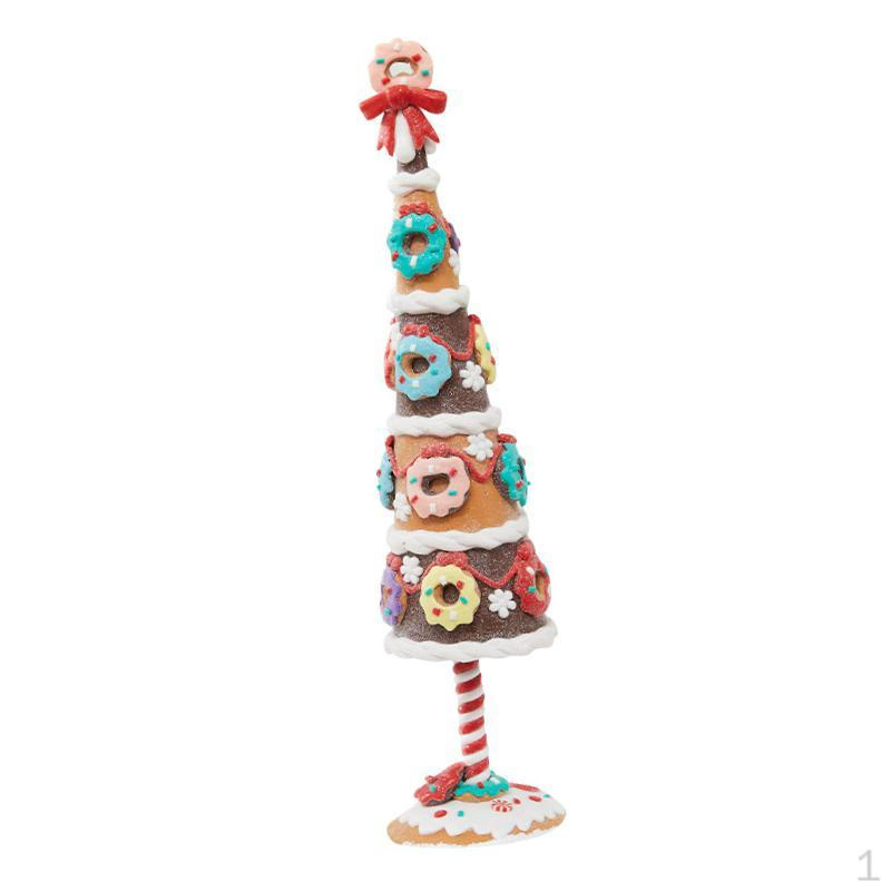 Small Tabletop Artificial Christmas Tree,Donut Ornament Mini Desk Tree for Fireplace