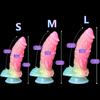 SML светящийся медицинский силиконовый фаллоимитатор пенис для женщин с присоской XL толстая пара эротический секс анальный игрушки для взрослых для мужчин секс-игрушка