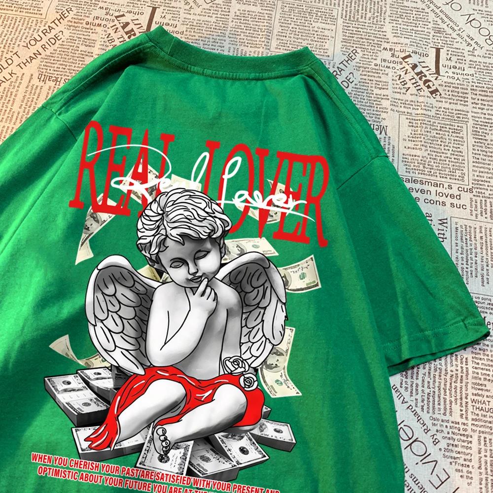 Футболки Real Lover Financial Freedom для мужчин и женщин из хлопка, свободные футболки с круглым вырезом, удобные футболки, летние дышащие топы для пар
