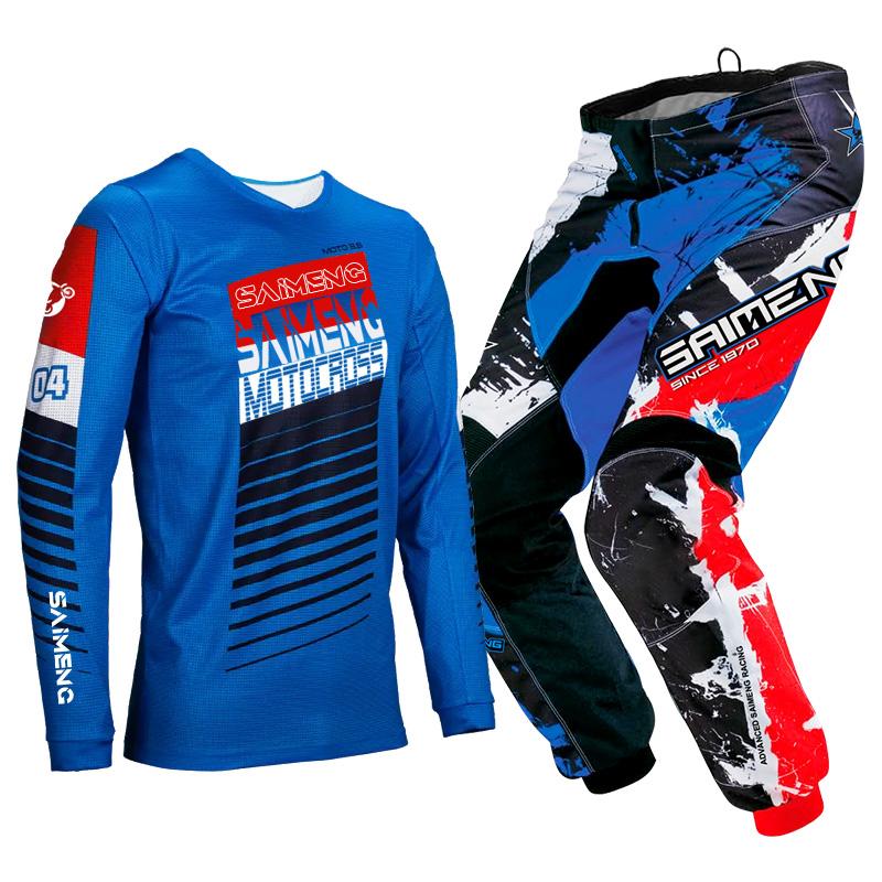 Комплект экипировки для мотокросса для детей 4 5 6 7 8 9 10 11 12 13 лет Молодежный детский мотоциклетный костюм для мальчиков и девочек, майка, штаны, гоночный костюм для бездорожья, эндуро, мотокросса, горного велосипеда
