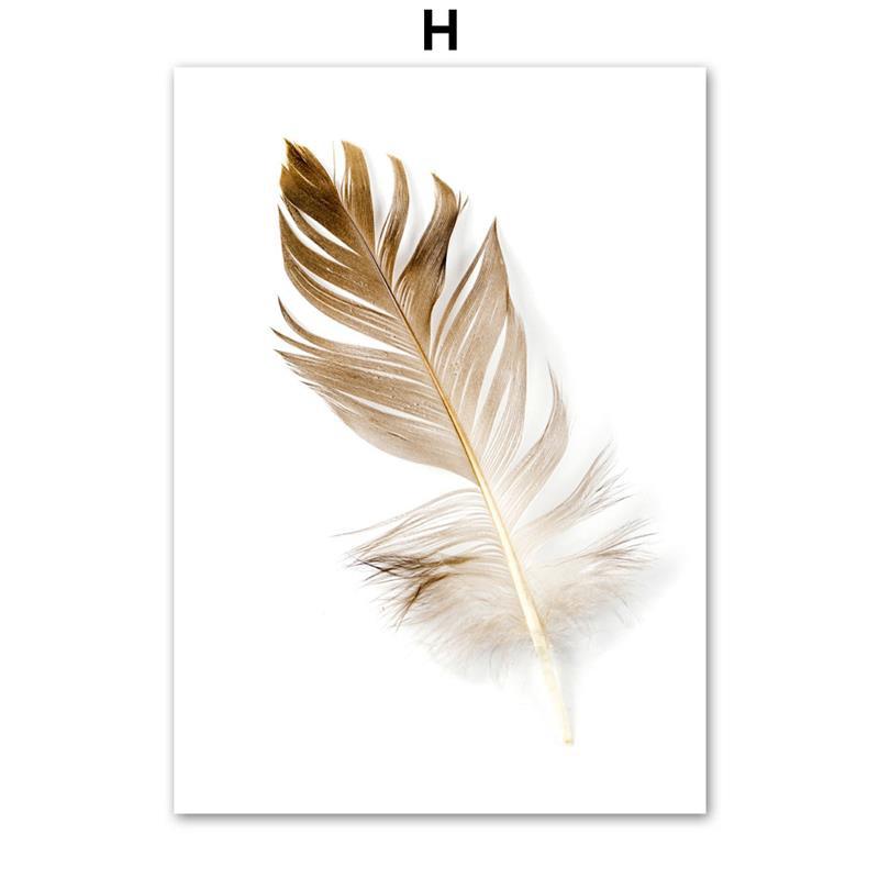 Осеннее растение Бежевый перо пейзаж холст постер картина Настенная печать картина Искусство Кафе Бар Гостиная Спальня украшение