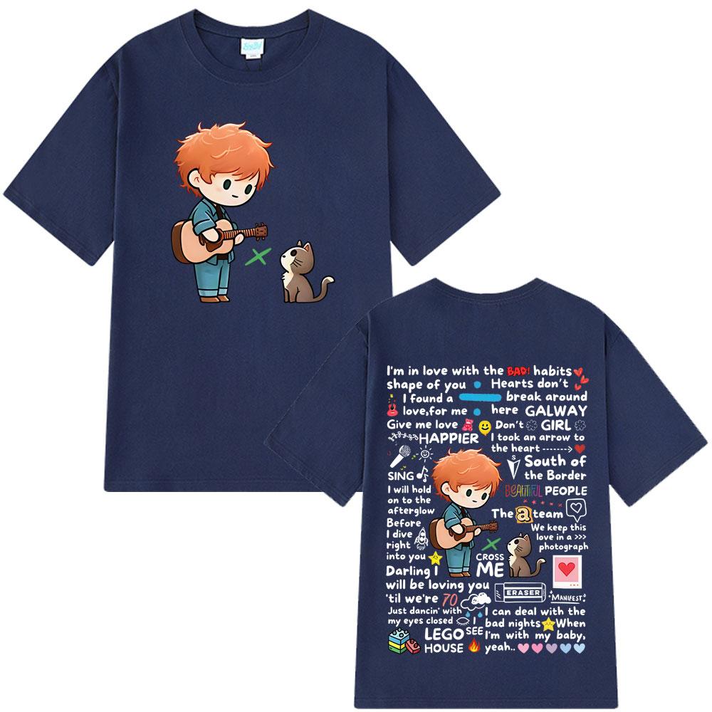 2025 Summer Ed Sheeran European Tour Graffiti Pattern Hot Sale T-Shirt Men Women Harajuku 100% Pure Cotton Printed T-shirt Y2k