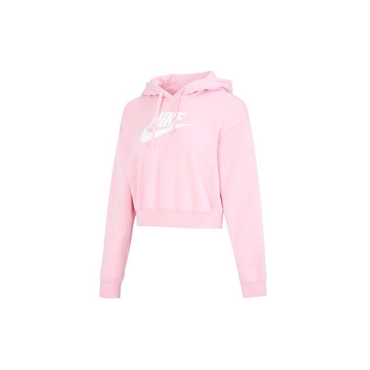 Nike Женская укороченная худи оверсайз с графическим принтом Club Fleece Розовый DQ5851-690