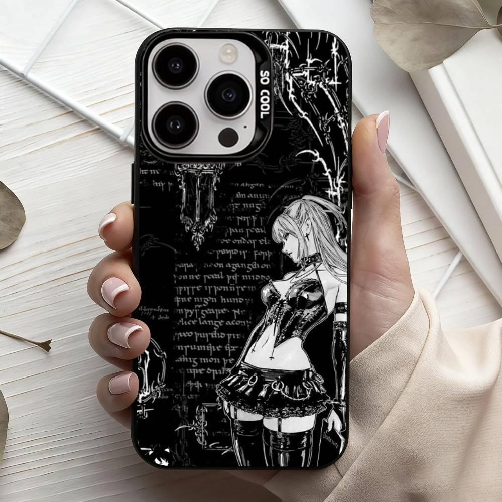 Чехол для телефона M-Misa D-Death N-Note Для iPhone17,16,15,14,13,12,11 Plus,Pro Max Конфетный Серебряный Покрытие Внутри Чехла
