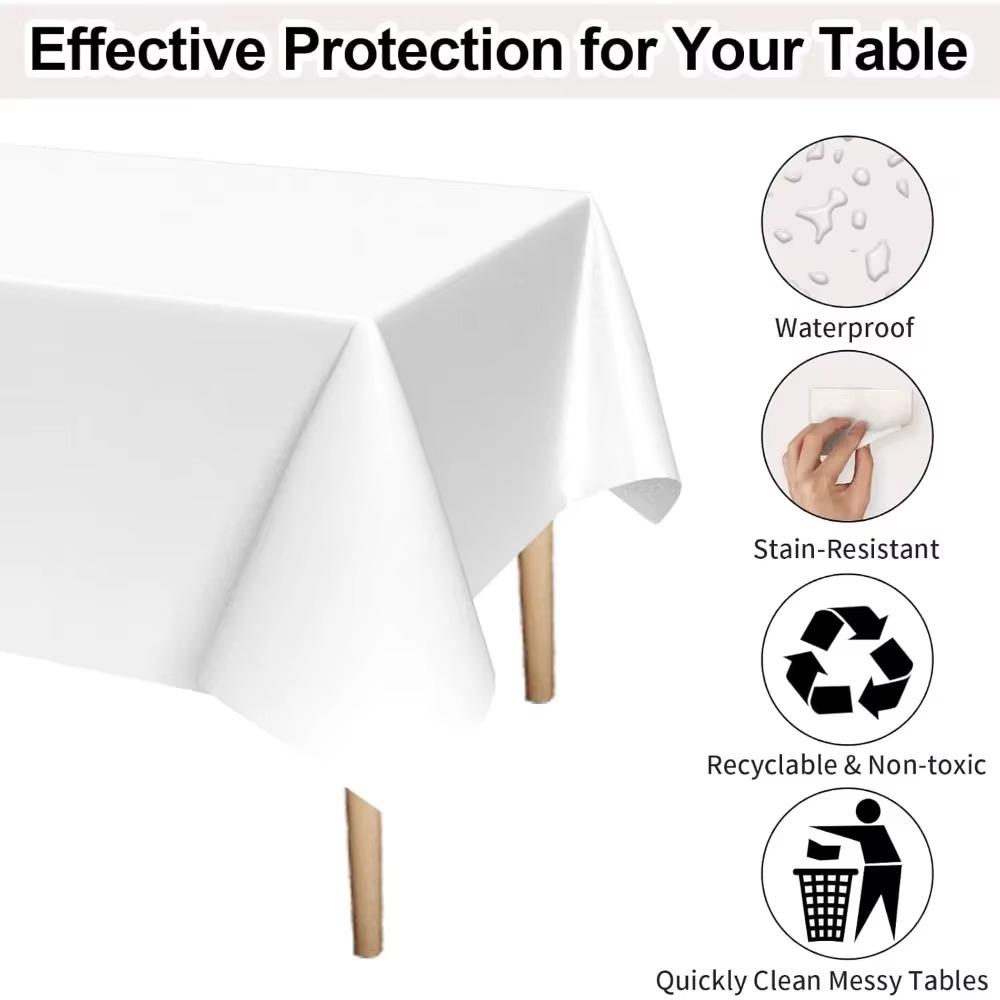 Desk Cloth Plastic Disposable Solid Color Rectangle Tablecloth Decor Covers Birthday Party Wedding Christmas Table Cover Wipe