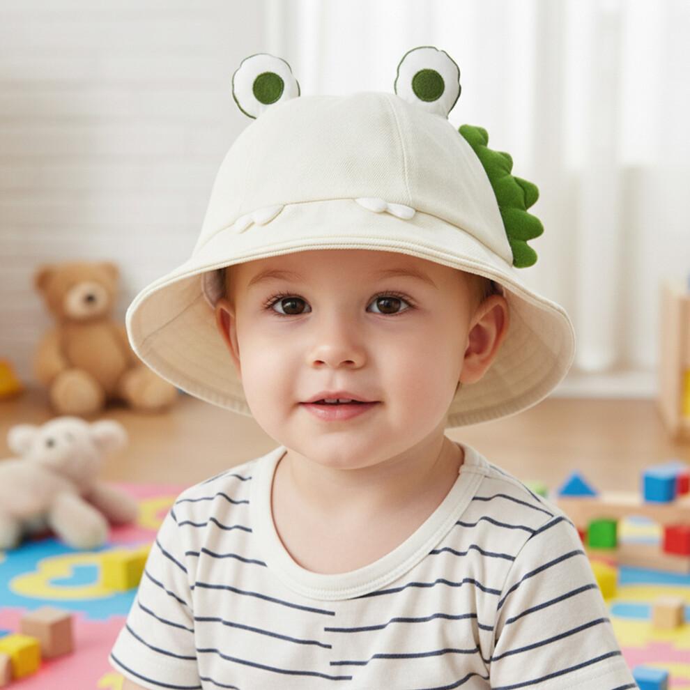 (One Size, Beige) Women Frog Bucket Hat, Cute Cartoon Wide Brim Sun Hat Lightweight Summer Cap