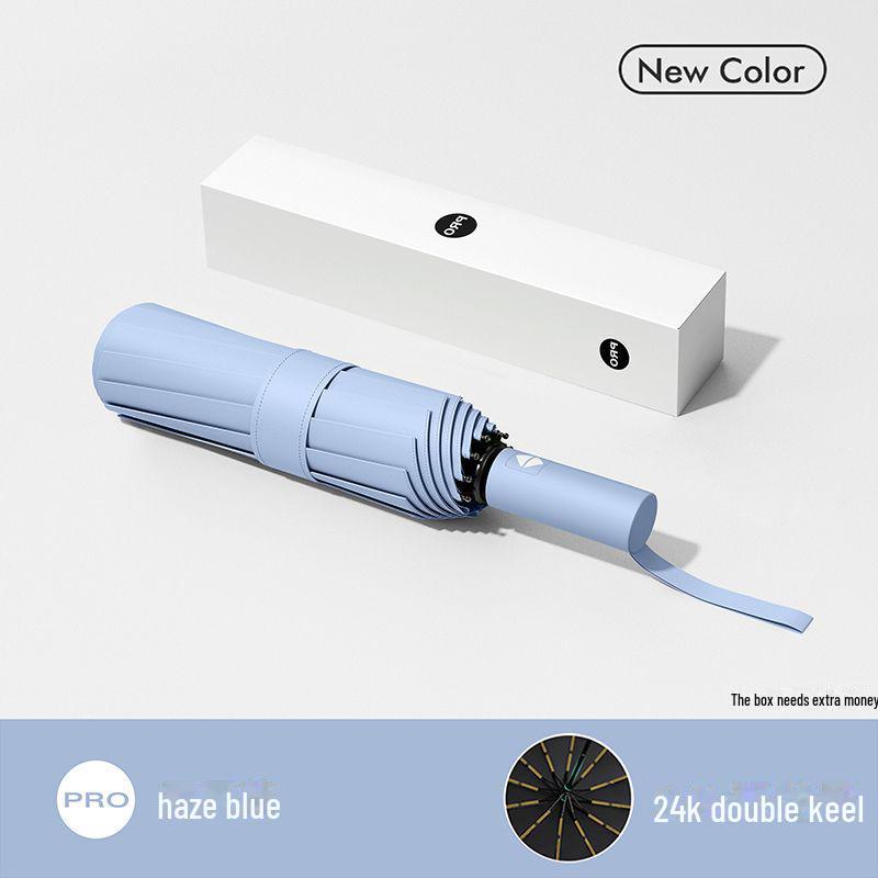 Автоматический складной зонт с двумя килями, 72 кости, женский, ветроустойчивый, солнцезащитный козырек двойного назначения, защита от УФ-излучения, подходит для использования в солнечную и дождливую погоду.