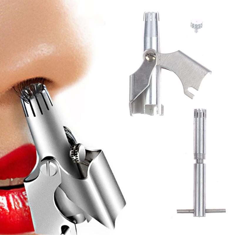 Триммер для чистки волос в носу для мужчин и женщин из нержавеющей стали ручной механический бритвенный станок моющийся инструменты для удаления волос съемный