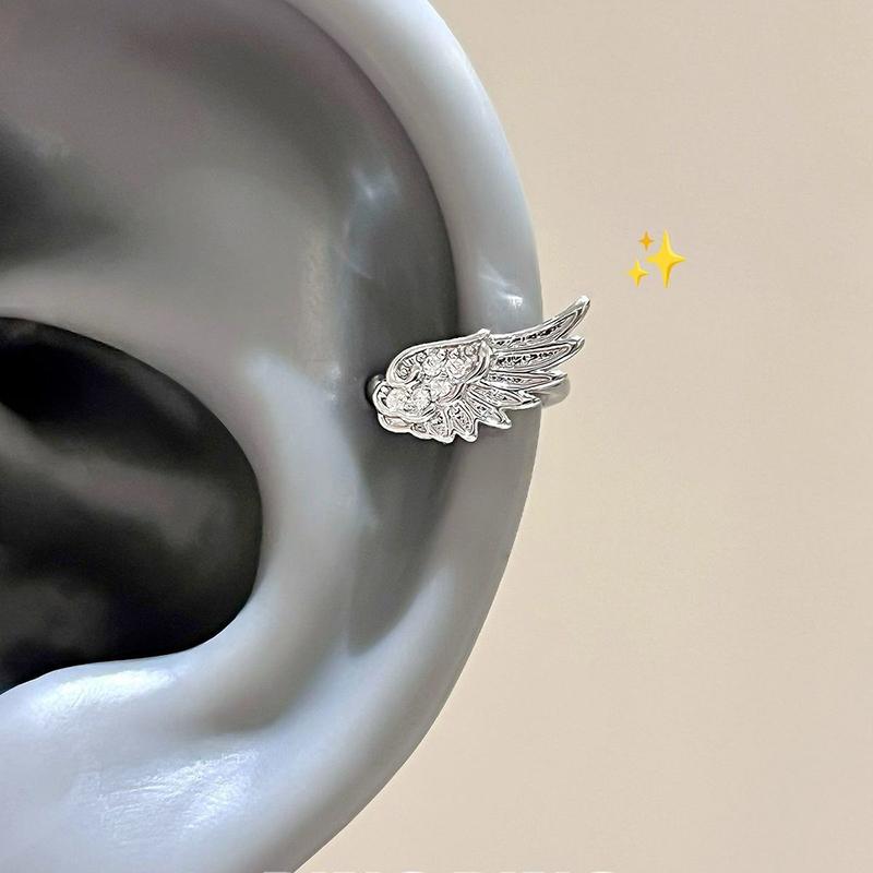 Винтажные серьги-каффы с крыльями ангела для пар, женские, со сверкающими цирконами, ювелирный подарок на день рождения
