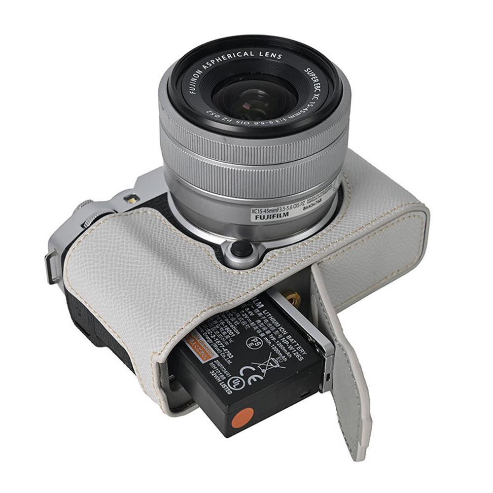 Получехол для камеры из ПУ кожи с принтом пальм для Fujifilm XM5 Fuji X-M5, крышка с отверстием для батарейного отсека снизу, со шнурком