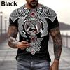 Летние графические футболки Мужская одежда Татуировка викингов Искусство 3D принт футболка Модные мужские/женские повседневные футболки с коротким рукавом Топы