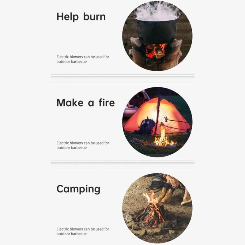 Electric Fan Ball Bearing Air Cooling 7530 Blower Fan for BBQ Camping Picnic Cooking Portable Centrifugal Cooling Fan