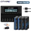 Батарея CITYORK AAA, 1100 мАч, 1,2 В, Ni-MH аккумуляторы AAA, 3 А, батарейки AAA с зарядным устройством для батарей 1,2 В AAA/AA
