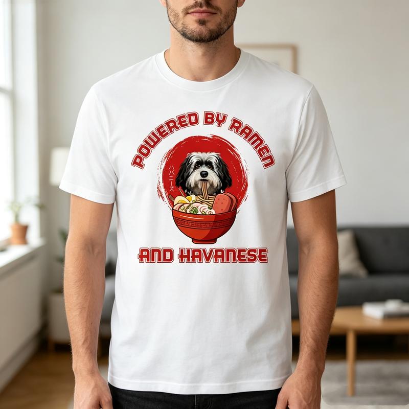 Classic Havanese RaUnisex T Shirt Retro Dog RaUnisex Art Print Unisex Cotton Crew Neck Short Sleeve Casual Top For Everyday Cute Style
