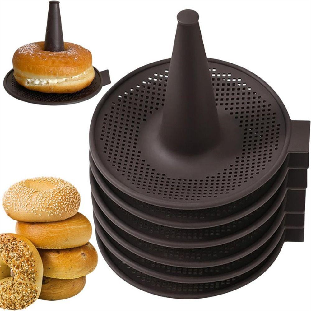 6Pcs Conical Shape Bagel Pans Set Coffee Bread Mold for Baking Durable Silicone Donut Mold Baking
