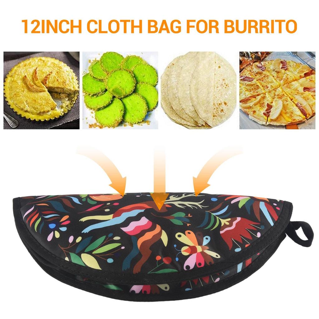 Haskoss 12-inch Burrito Warmer, Portable Tortilla Warmer Pouch for Microwave, Restaurant Food, Pancakes, and Home Use, Size C