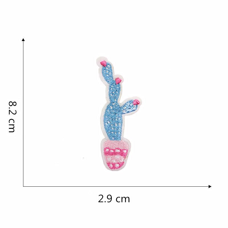 Вышитая нашивка на ткани: Дизайн перьев кактуса для ремонта одежды и брюк