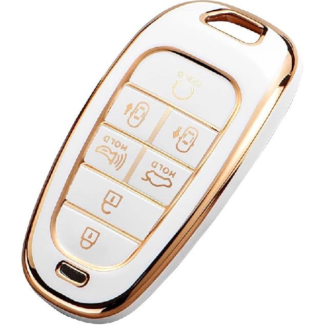 for Hyundai Key Fob Cover with Keychain, Premium TPU Key Case shell for 2024 Hyundai Sonata, Santa Fe, Nexo, Tucson Remote Smart Car Key Fob