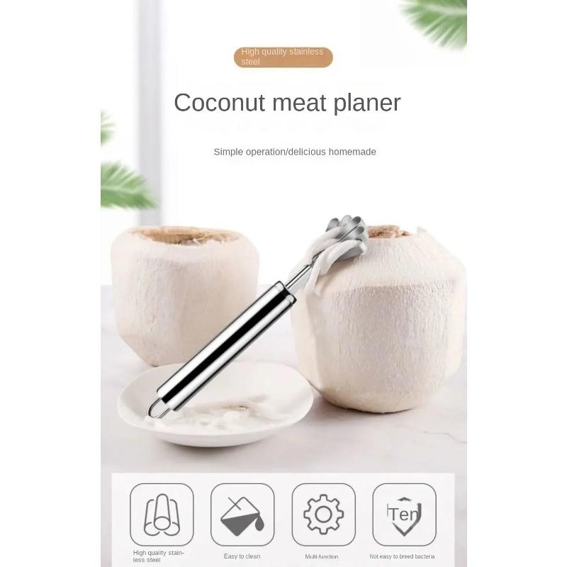 Скребок для кокосовой мякоти, нержавеющая сталь, кокосовый рубанок, кокосовый рубанок, съедобные продукты из кокосового мяса, рубанок для рыбьей чешуи, кухонная утварь