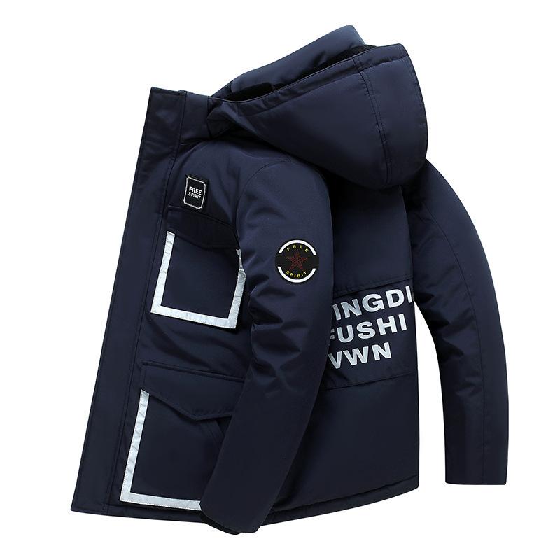 Хлопковое пальто для мужчин осень и зима новое мужское повседневное утолщенное молодежное однотонное хлопковое пальто средней длины мужская куртка