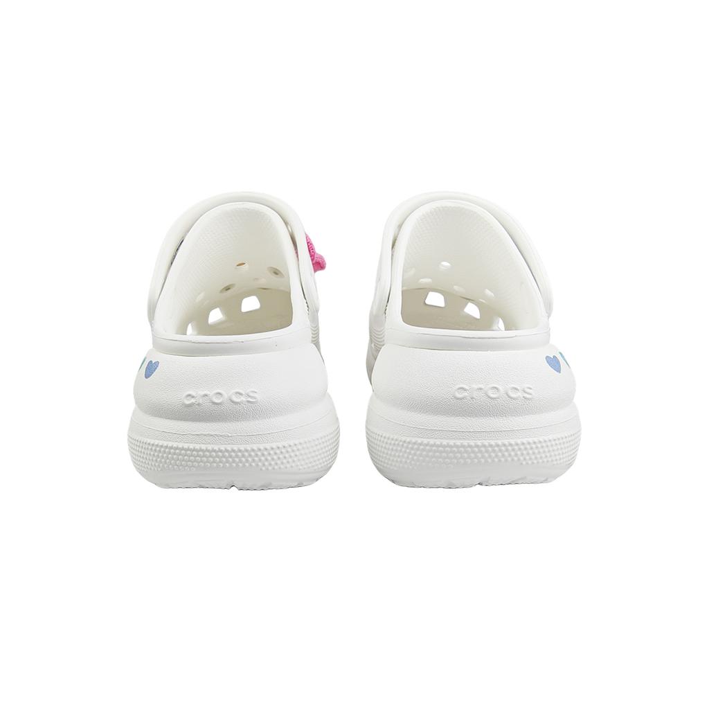 Crocs Crush Clog EVA Rainbow Flower Casual Comfortable Fashion Trend Personality Hole Shoes Women's White