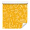 School Supplies Wallpaper Gold and Cream for Living Room and Bedroom 50x1000