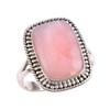 Natural Pink Opal Gemstone 925 Solid Sterling Silver Jewelry Ring Size 8.5 H2K94