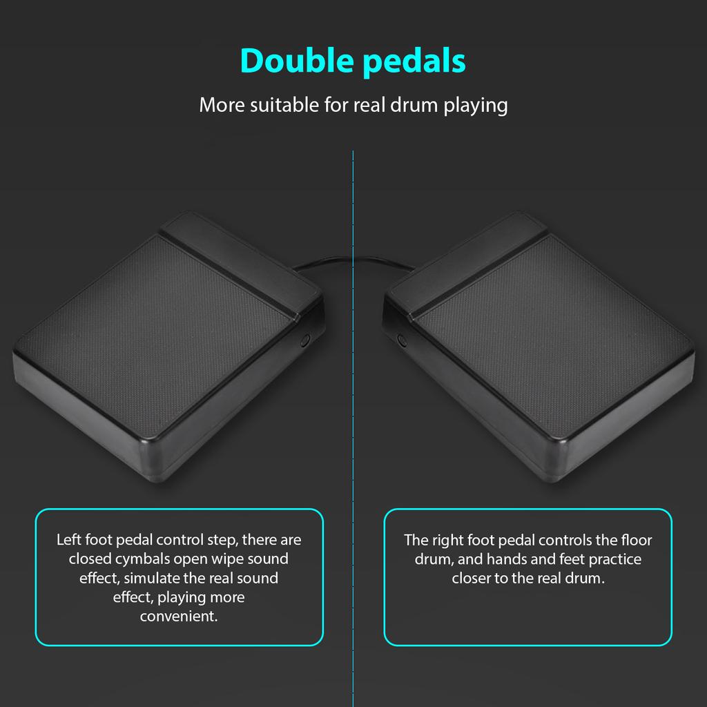 Electronic Drum Set Hand Roll Drum Set 9 Pads Dual Speaker Rechargeable Holiday Birthday Gift