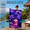 Courage dog Moonlit Adventure Beach Towel, Super Soft Microfiber, Perfect Gift for Her/Him, Birthday, for Pool, Beach, Travel, Decor Beach Party