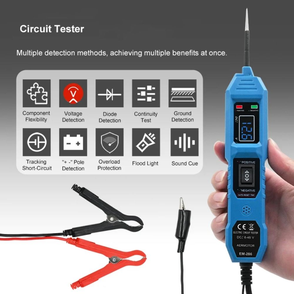 8A Многофункциональный автомобильный тестер цепей Тестирование целостности Комплект зондов для автомобильных силовых цепей Автомобильный