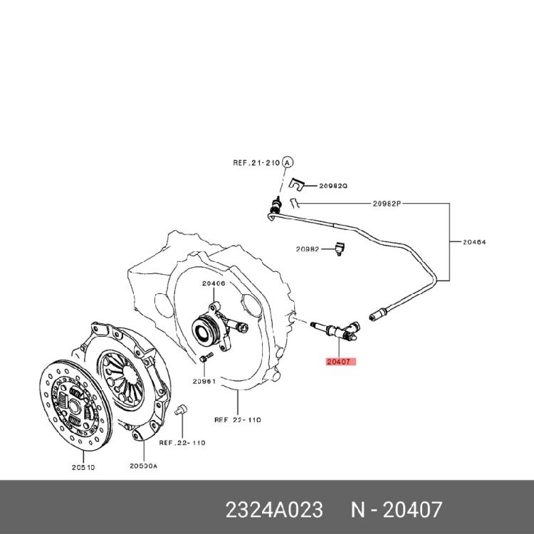 Оптимизированный адаптер линии сцепления для потока жидкости 2324A023 2324A096 Адаптер концентрического цилиндра выжима сцепления