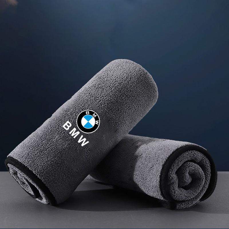 NDQB9 Stickers Decals Microfiber Towel Car Logo Cleaning Cloth Car Wash Accessories For BMW E90 E91 F20 E92 E93 E60 E61 F10 F07 E63E64