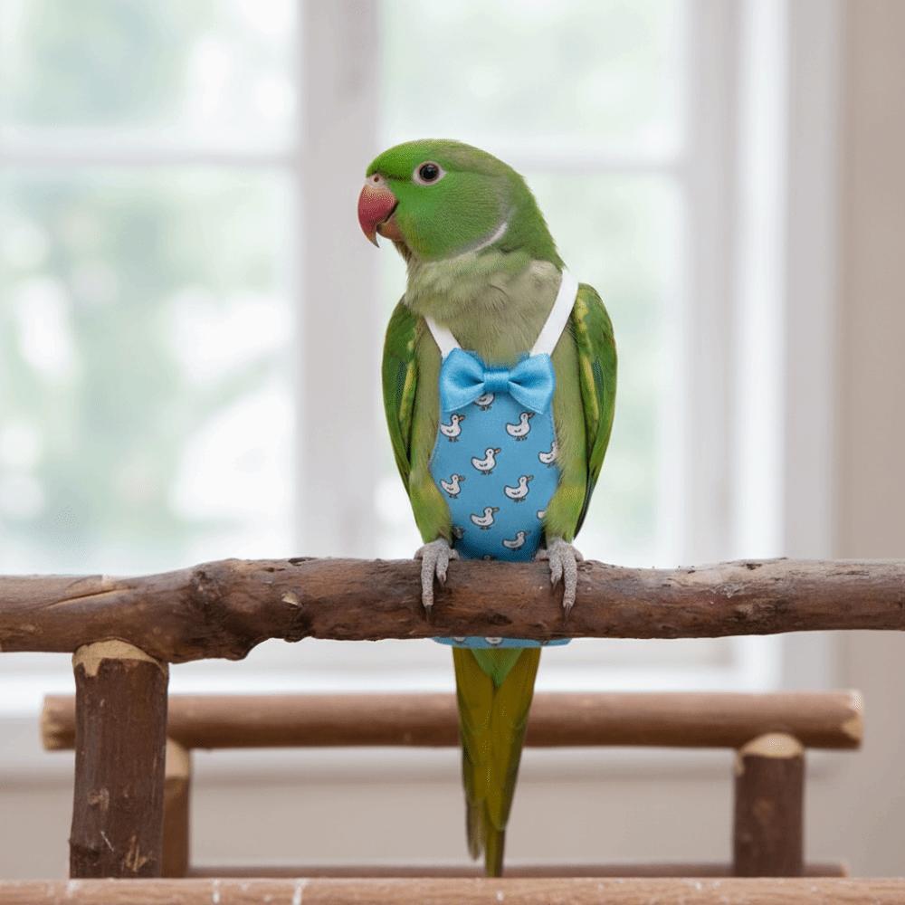 Bowtie Pet Parrot Diaper Adjustable Bird Flight Suits Washable Bird Vest Daily Clothing