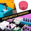 uxcell 6 Pieces Foot Switch Guitar Pedal Button Metal Foot Switch Top Covers for Inch Guitar Effect Pedal Gold and Red Toppers, Caps, 3/8 Buttons,