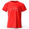 Minimalist Line Art Cat Print 100% Cotton T-Shirt, Soft & Breathable Round Neck Short Sleeve Tee, Unisex Simple & Stylish