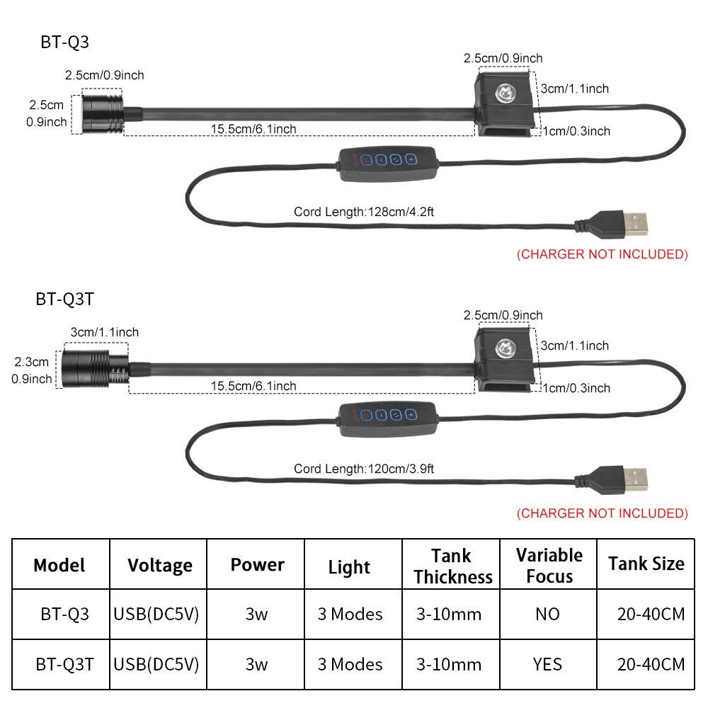 Светодиодный светильник для аквариума USB 5V 3W Подводное освещение Лампа-клипса для аквариума