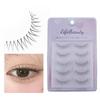 Популярные накладные с прозрачным Многоразовые накладные Ручной работы по 5 пар на Популярные накладные ресницы, выглядят естественно, стебли. ресницы. Корея. установлен.