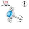 ASTM F136 16g Титановые Серьги-гвоздики Trinity Helix с Цирконами для Хряща Уха, Козелка, Губы, Пирсинг Тела, Сексуальные, Панк