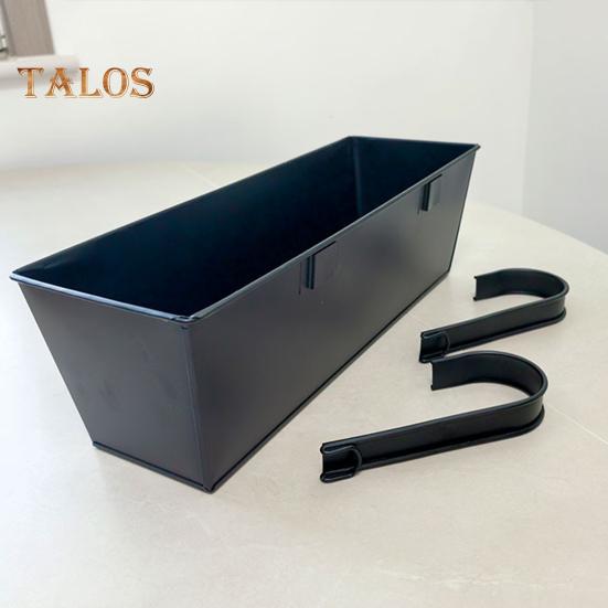 Hanging Flower Pot Rectangular Railing Planter with Drainage Hole 16 Inch Planter Box with Hooks for Balcony Porch or Deck Herbs Flowers