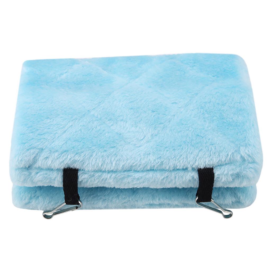 Soft Plush Hammock Hanging Cage Tent For Birds Parrot Winter Warm Bed Pet Toy (Blue S)