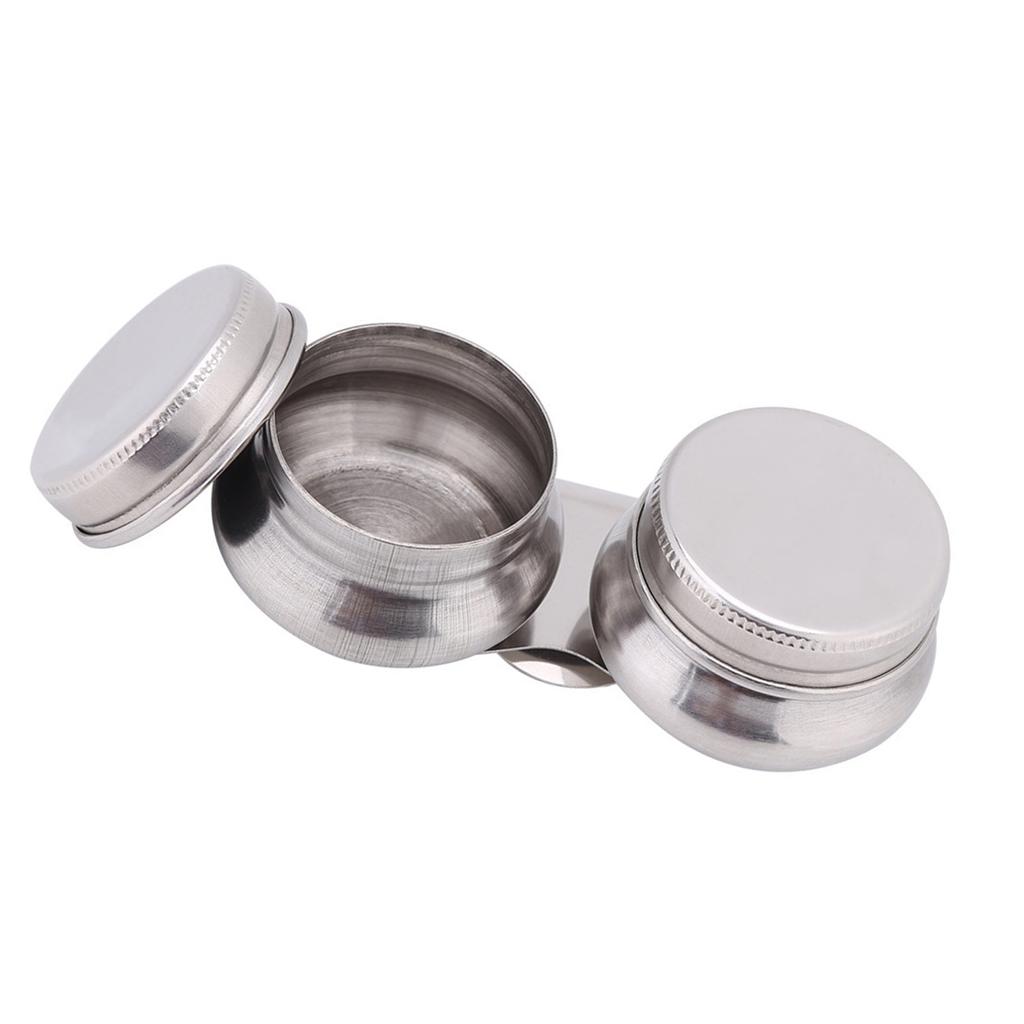 Stainless Steel Large Double Palette Cup Oil Paint Megilp Turpentine Solvent Container with Lid