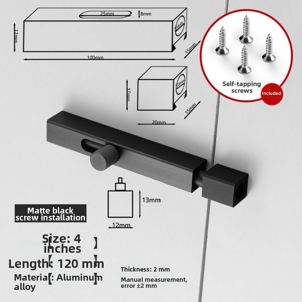 Портативный 3/4-дюймовый засов для двери, защелка, противоугонная, безопасная пряжка для двери, шпингалет, утолщенная пряжка дверного замка из алюминиевого сплава, защита