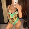 Сексуальный женский купальник с высоким вырезом и принтом, цельный купальник, женский купальный костюм с лямкой на шнуровке, купальный костюм, одежда для плавания, монокини для женщин