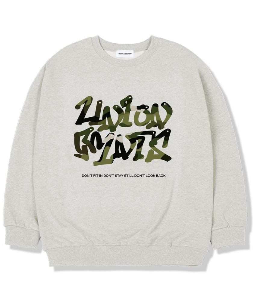 UNION GARMENTS Миллимерия Логотип Флисовая Подкладка Свободный Свитшот Овсяный